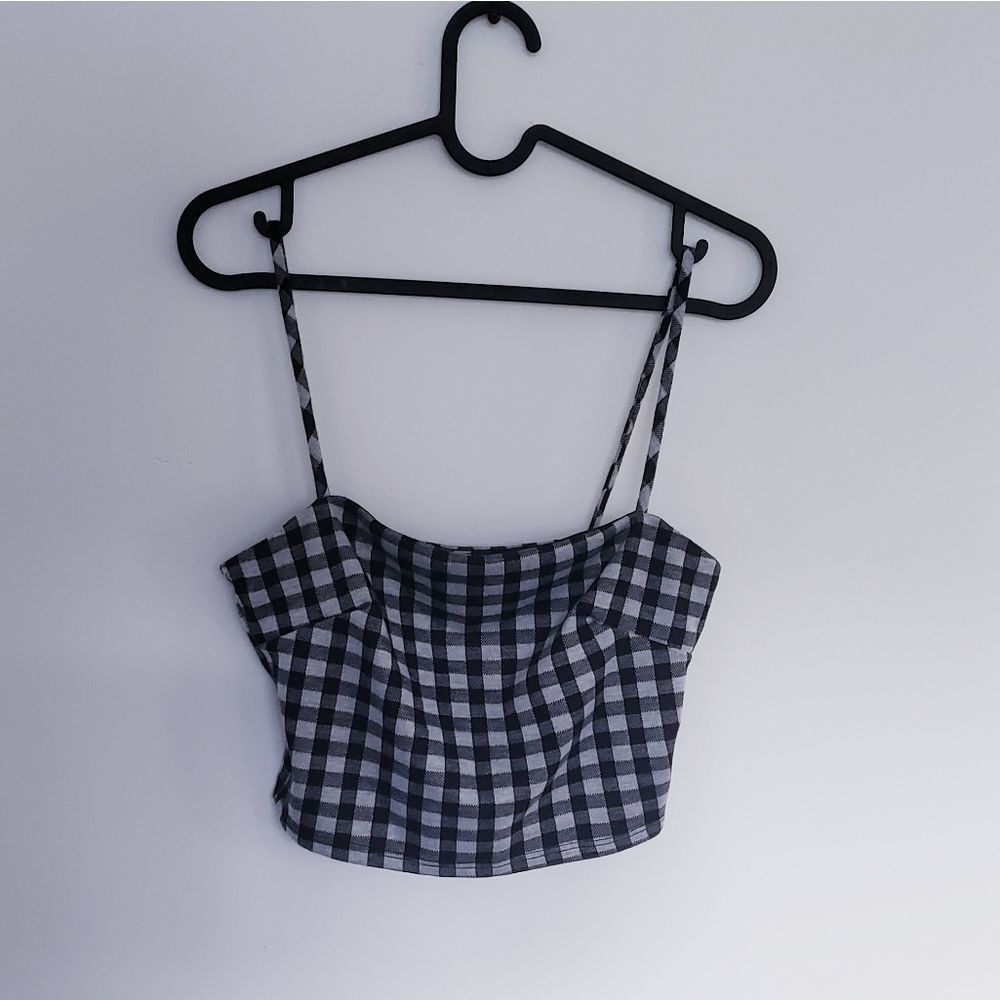 Chocolate USA Plaid Cami Crop Top